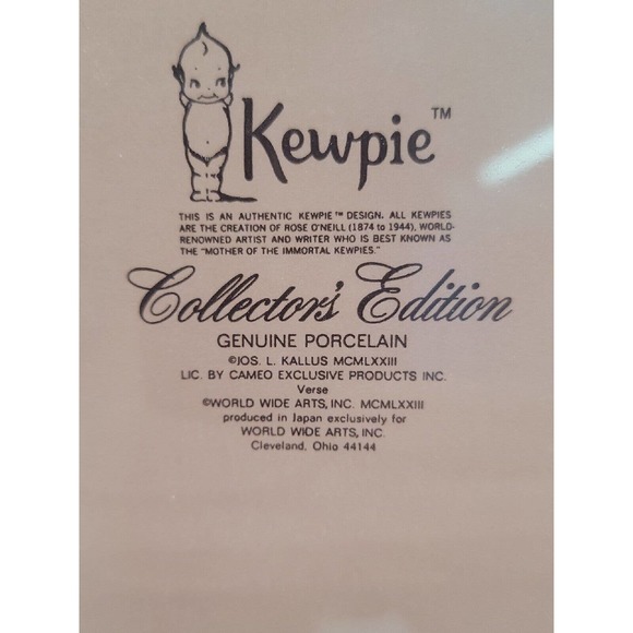 Vintage Rose O'Neill Kewpie Plate Unique Rare Bird House Friend 8" NOS Sealed - Picture 6 of 6